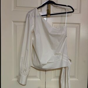 Vince Camuto White Asymmetrical Blouse